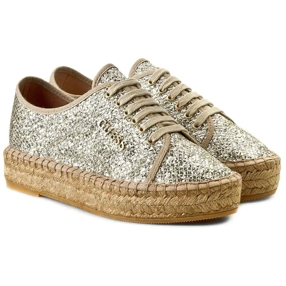 Guess gold sparkling Espadrille size‎ 4.5/5.  B69